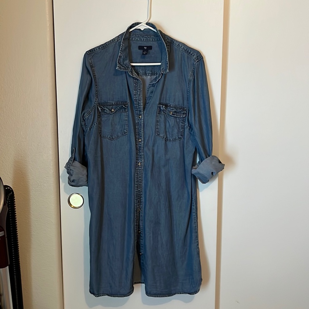 Large chambray shirt dress